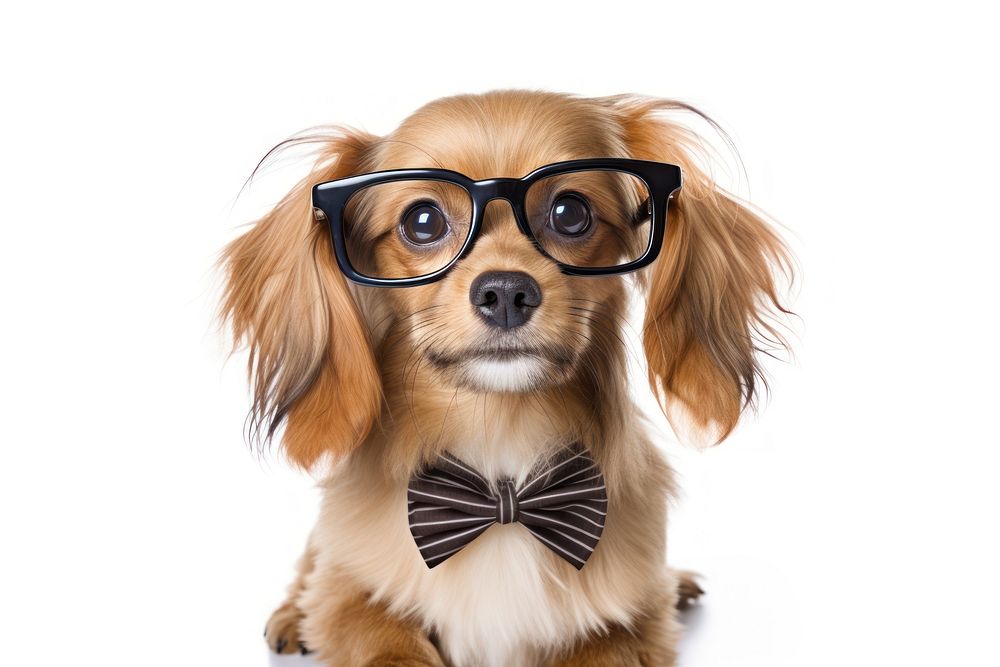 Glasses dog mammal animal. AI generated Image by rawpixel.