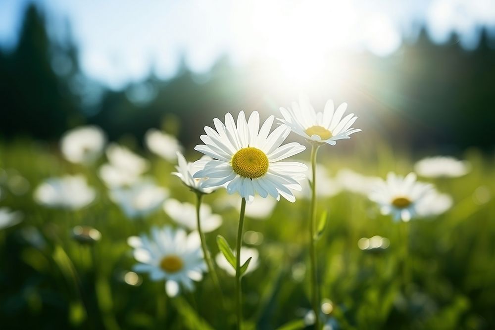Daisy outdoors blossom nature. AI generated Image by rawpixel.