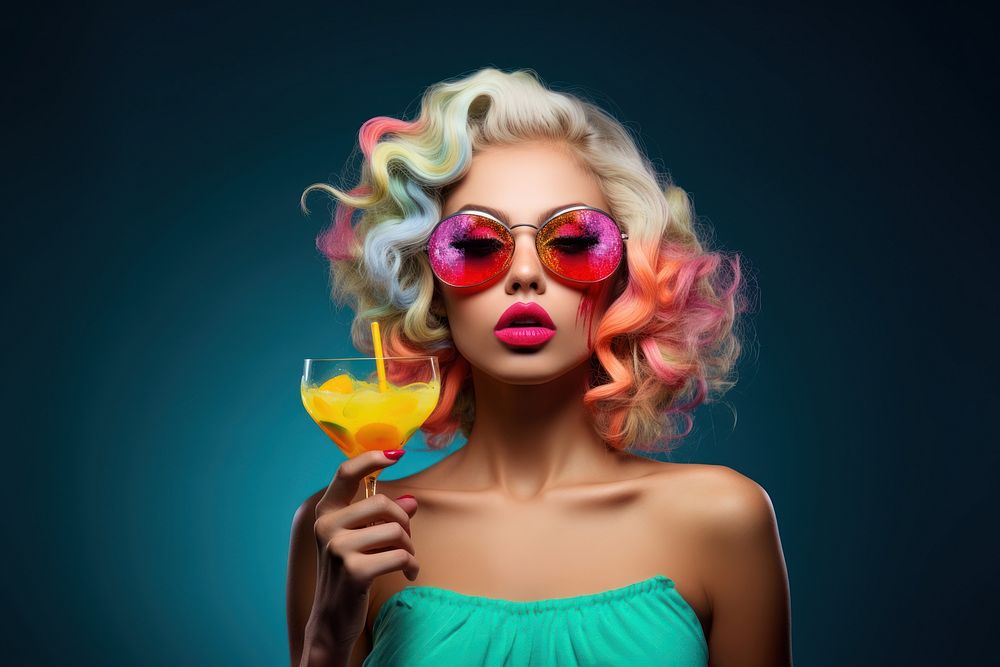 Portrait lollipop glasses summer. AI generated Image by rawpixel.