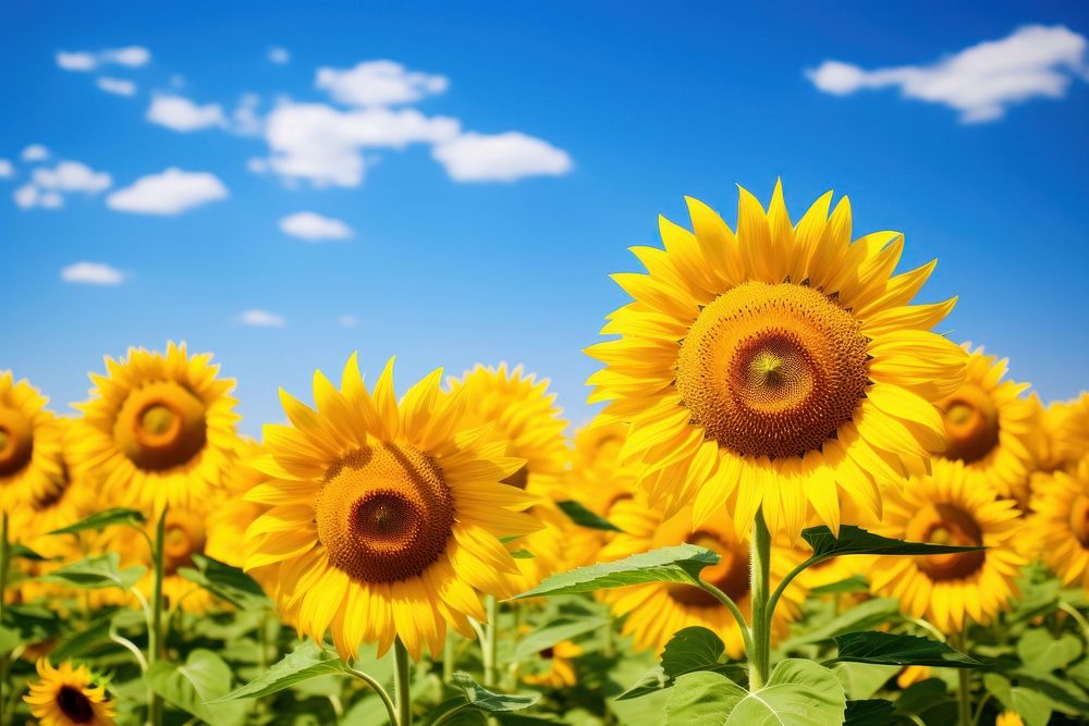 Sunflower summer field agriculture. AI generated Image by rawpixel.