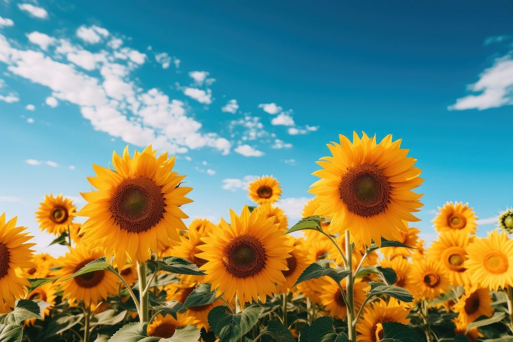 Sunflower summer landscape outdoors. AI generated Image by rawpixel.