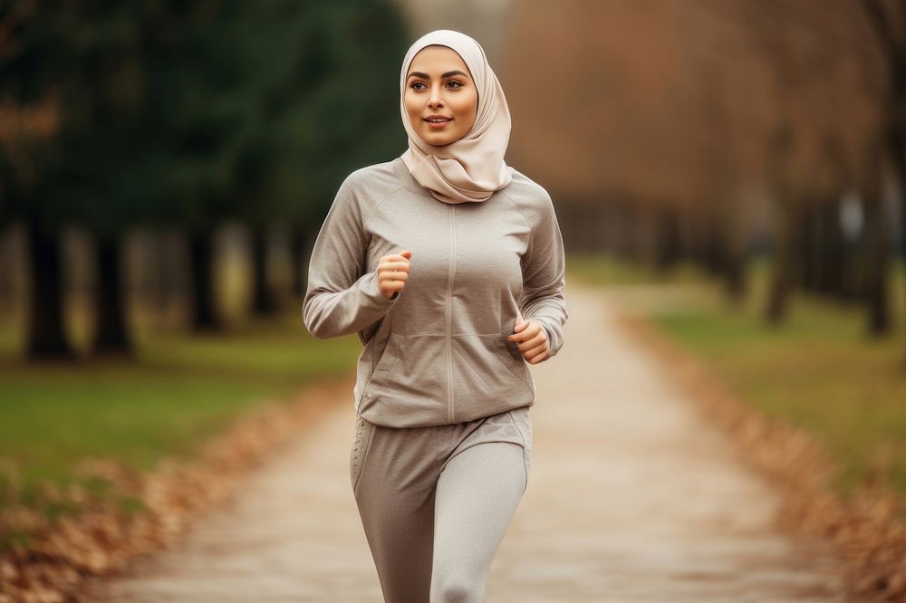 Jogging outdoors running sports. 