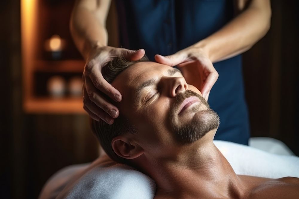 Massage adult man spa. AI generated Image by rawpixel.
