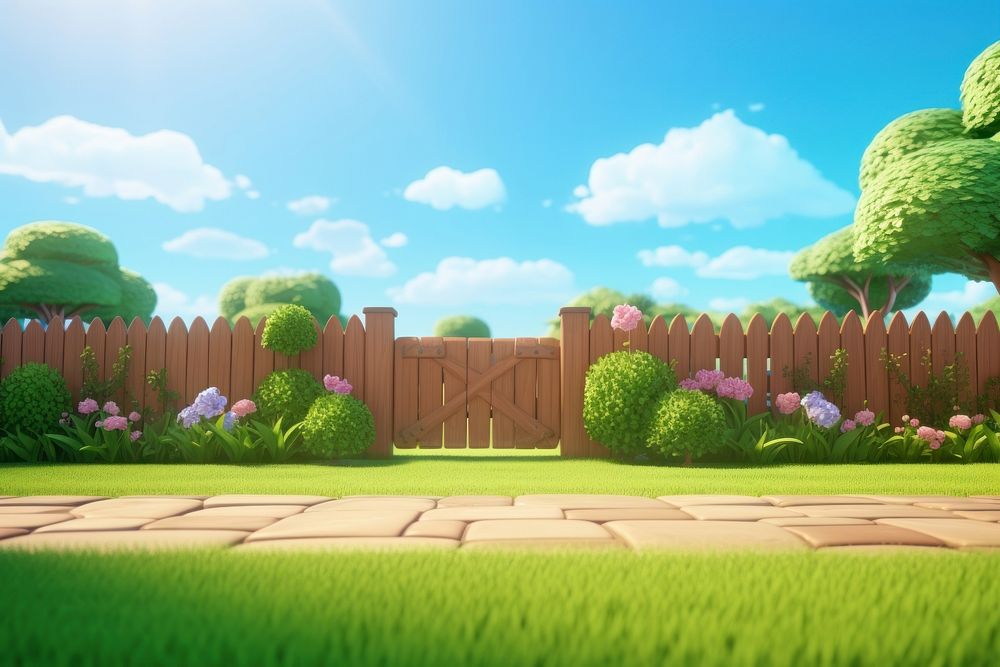 Lawn landscape outdoors cartoon. AI generated Image by rawpixel.
