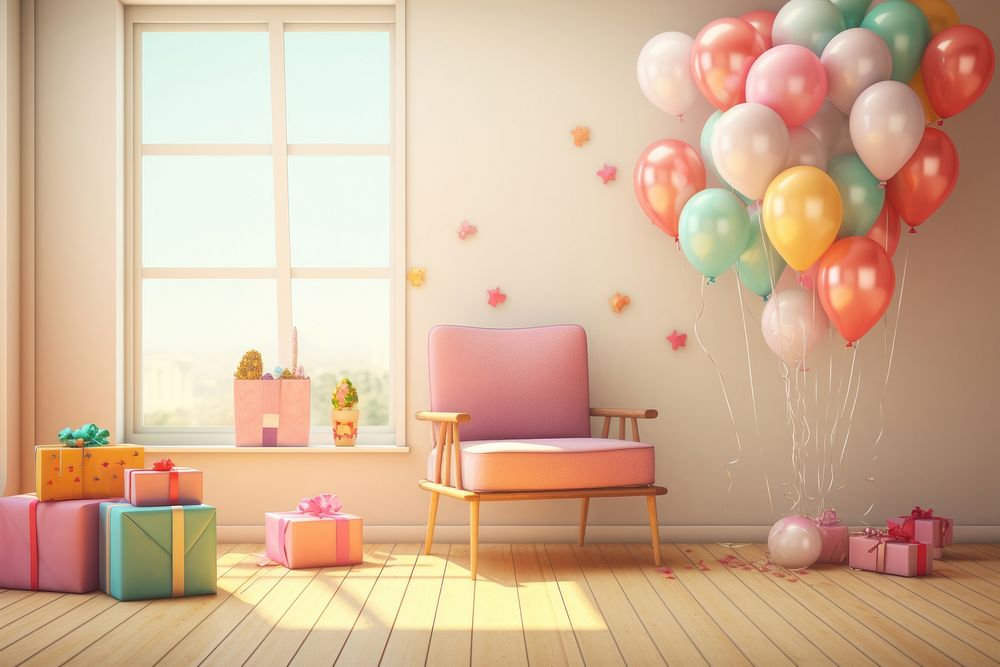 Furniture birthday balloon chair. 