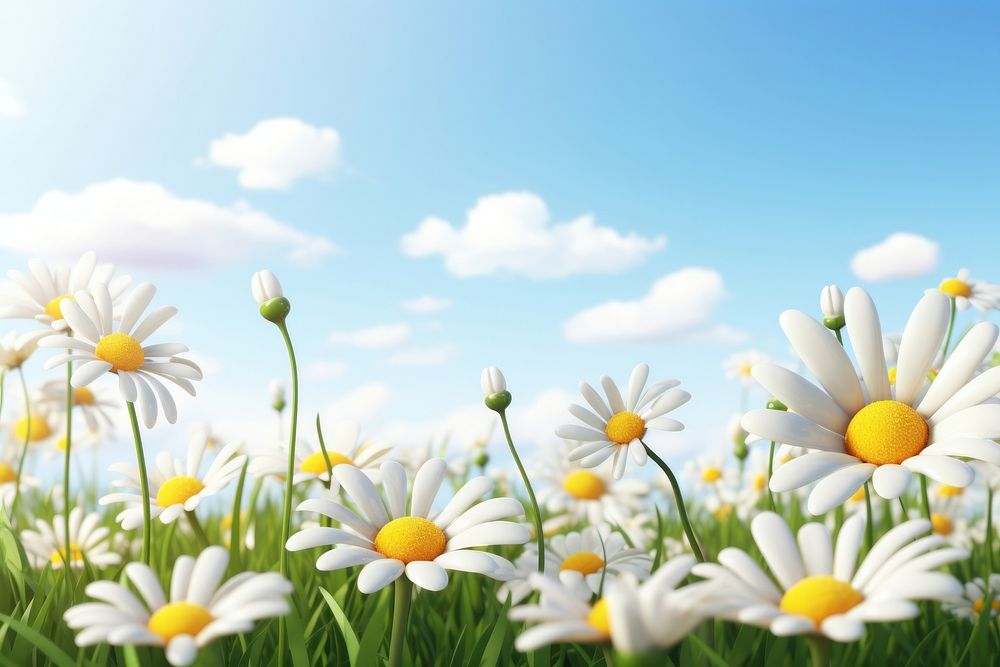 Daisy backgrounds landscape outdoors. AI generated Image by rawpixel.
