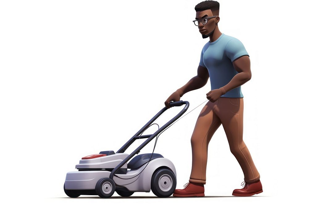 Lawn cleaning cartoon mower. AI generated Image by rawpixel.