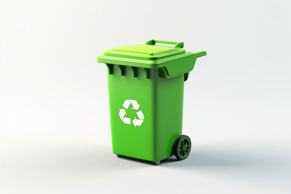 Garbage green white background container. AI generated Image by rawpixel.