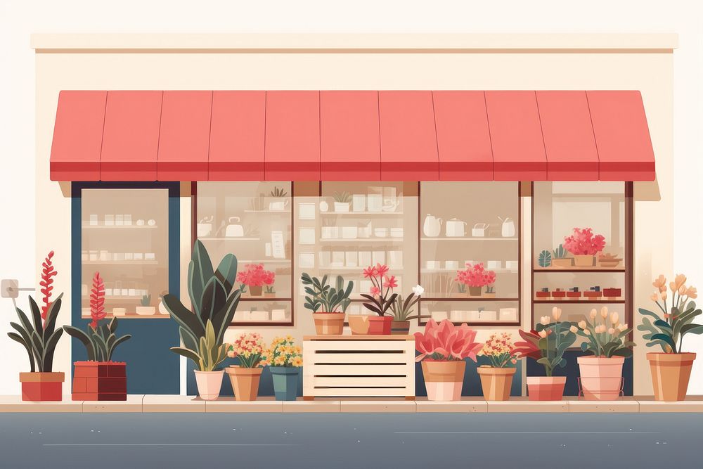 Outdoors flower plant shop. AI generated Image by rawpixel.