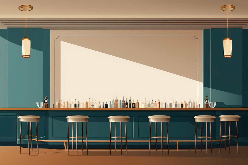 Bar furniture room architecture. AI generated Image by rawpixel.