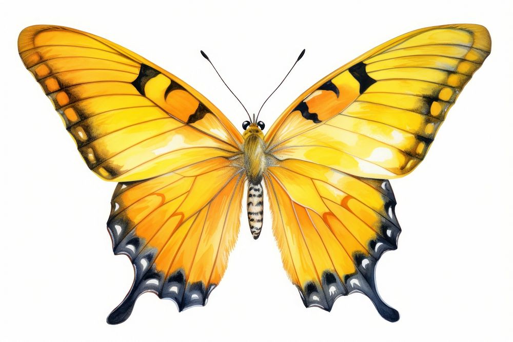 Butterfly animal insect yellow. AI generated Image by rawpixel.