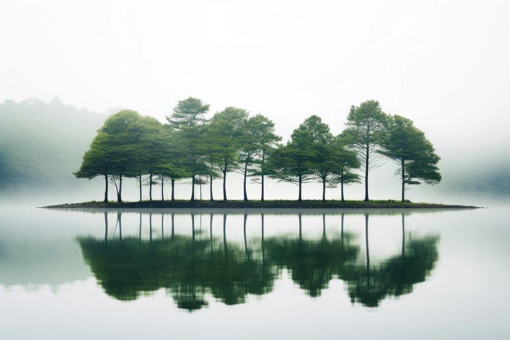 Nature tree lake landscape. AI generated Image by rawpixel.