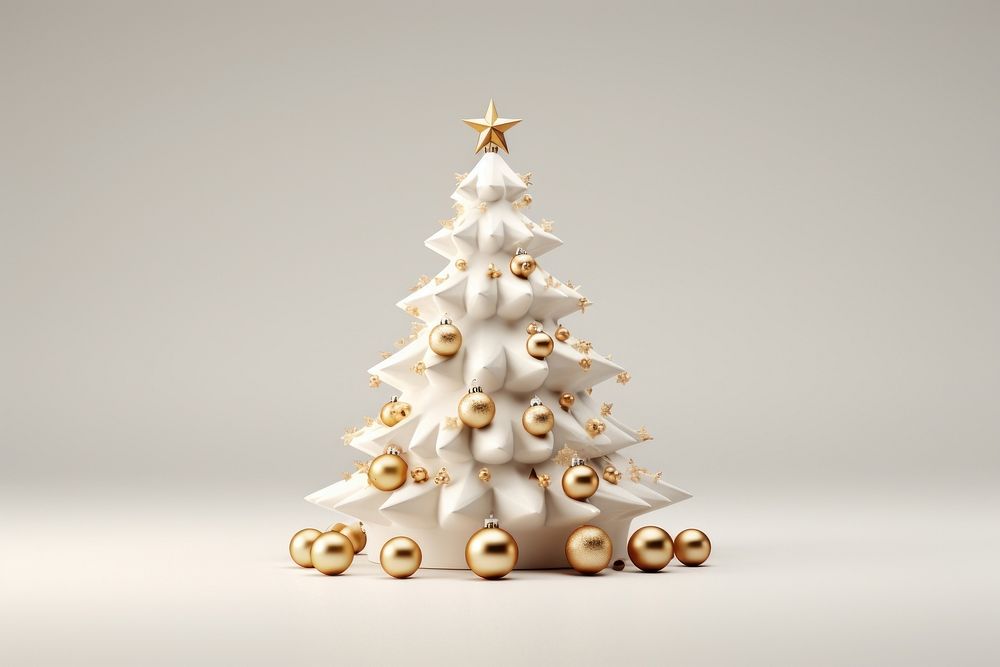 Christmas white tree christmas tree. AI generated Image by rawpixel.