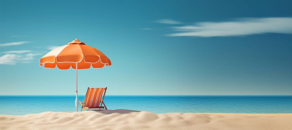 Beach umbrella outdoors summer. AI generated Image by rawpixel.