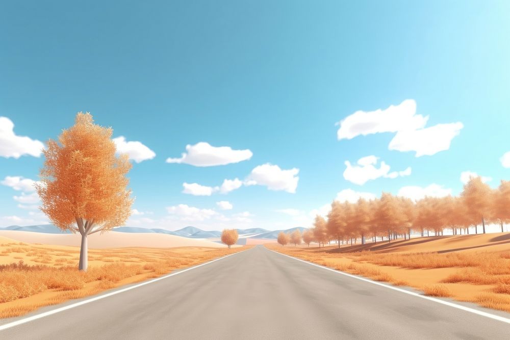 Landscape road outdoors horizon. AI generated Image by rawpixel.