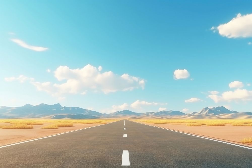 Road landscape outdoors horizon. AI generated Image by rawpixel.