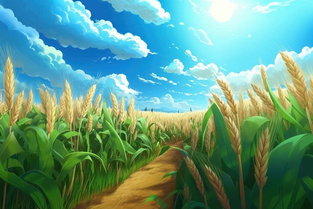 Summer field agriculture landscape. 