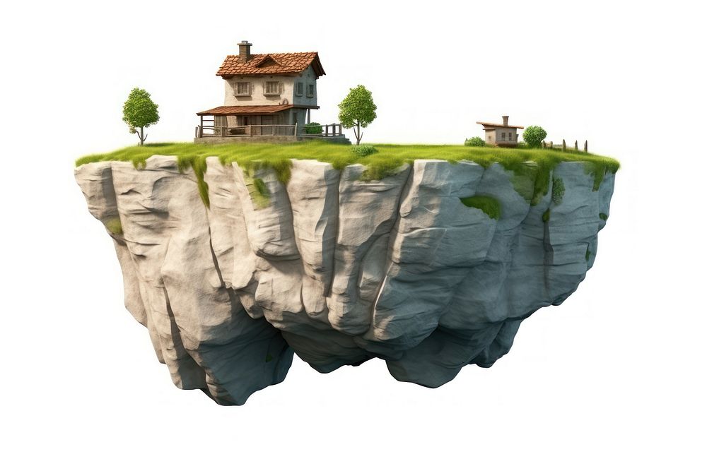 Cliff architecture landscape building. AI generated Image by rawpixel.