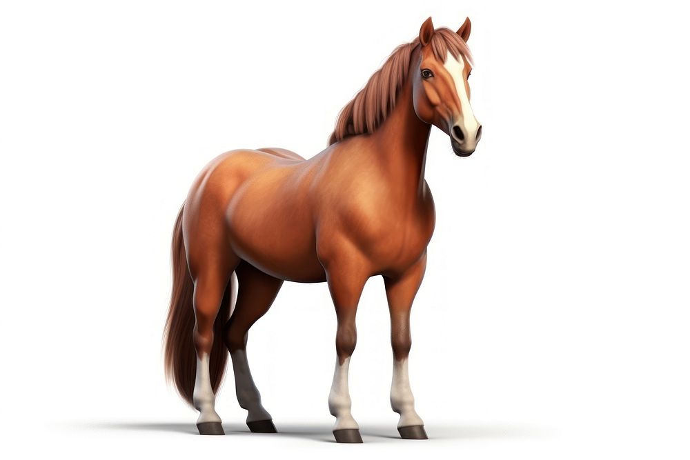 Horse stallion standing cartoon. AI generated Image by rawpixel.