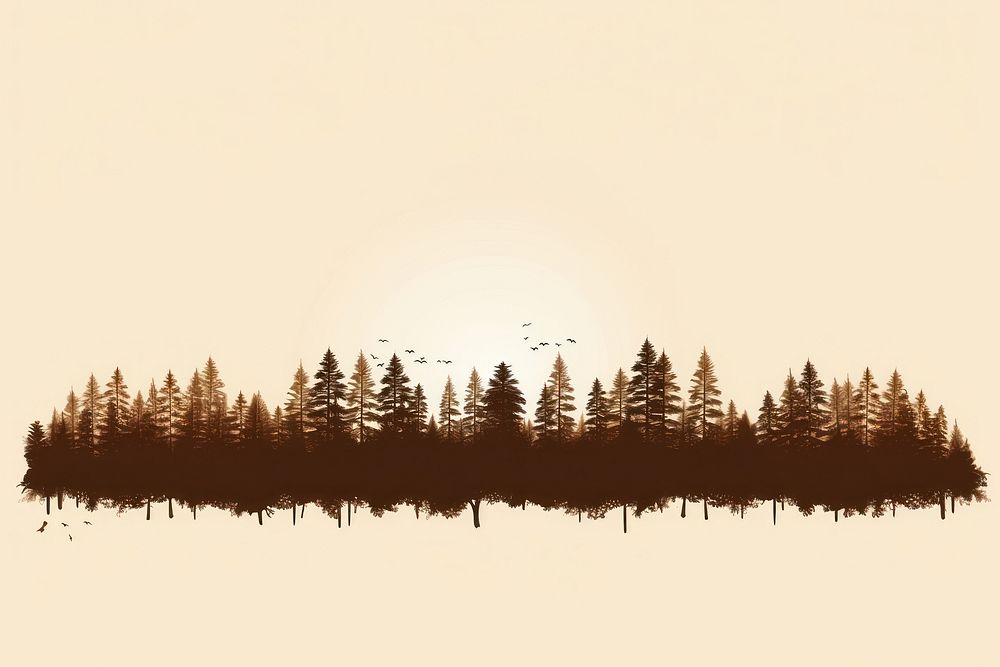 Silhouette nature forest landscape. AI generated Image by rawpixel.