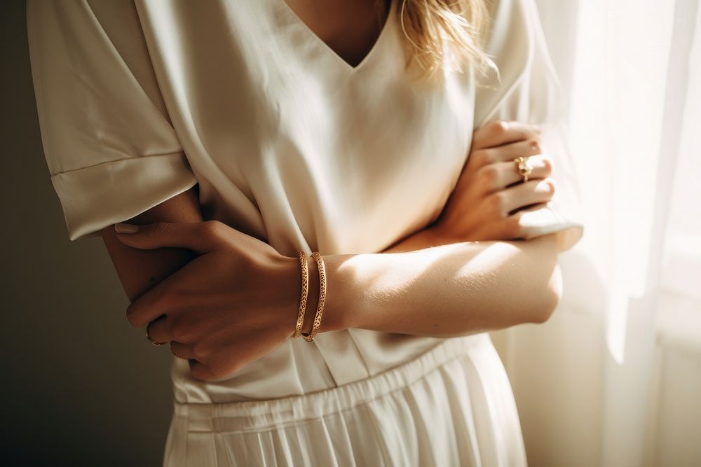 Jewelry blouse white anticipation. AI generated Image by rawpixel.