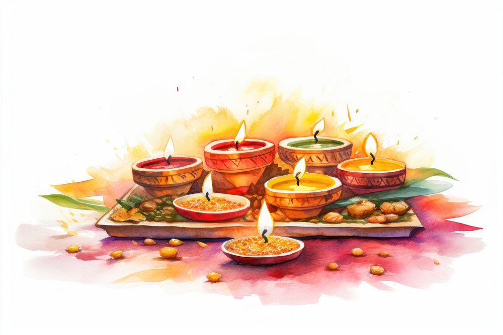 Candle diwali food celebration. AI generated Image by rawpixel.