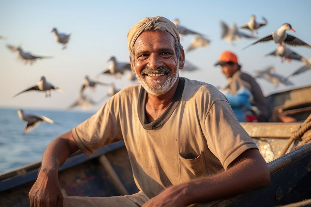 Smile photography fisherman portrait. AI generated Image by rawpixel.
