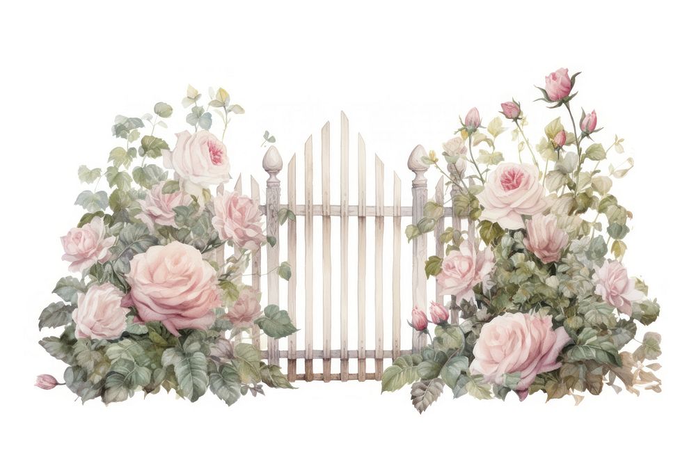 Fence rose flower plant. AI generated Image by rawpixel.