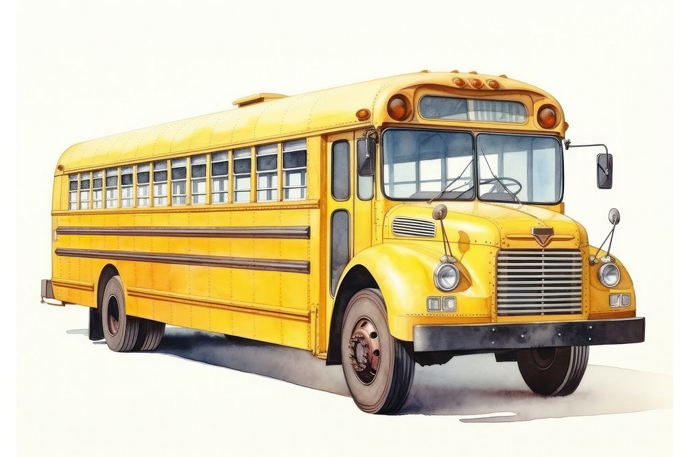 Bus vehicle white background transportation. AI generated Image by rawpixel.