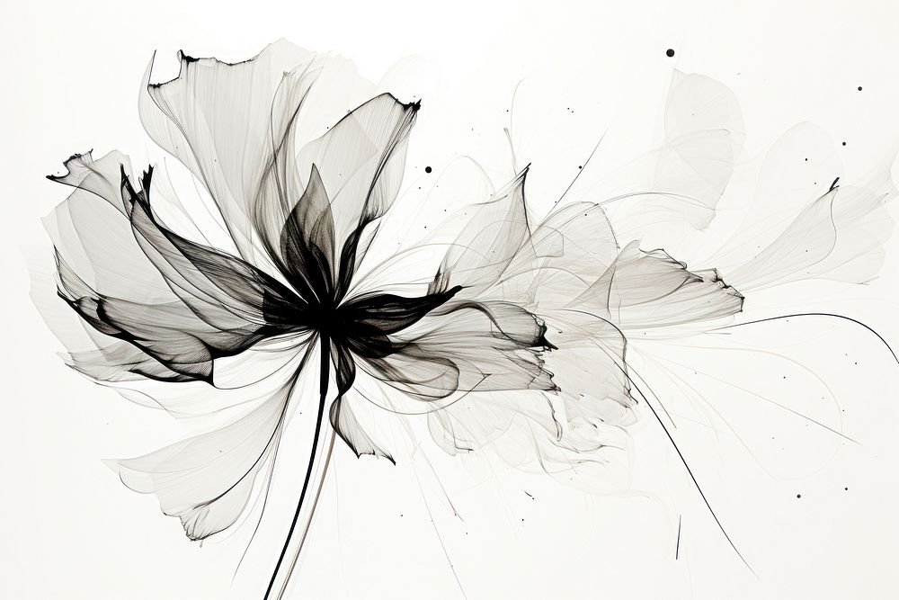 Drawing abstract flower sketch