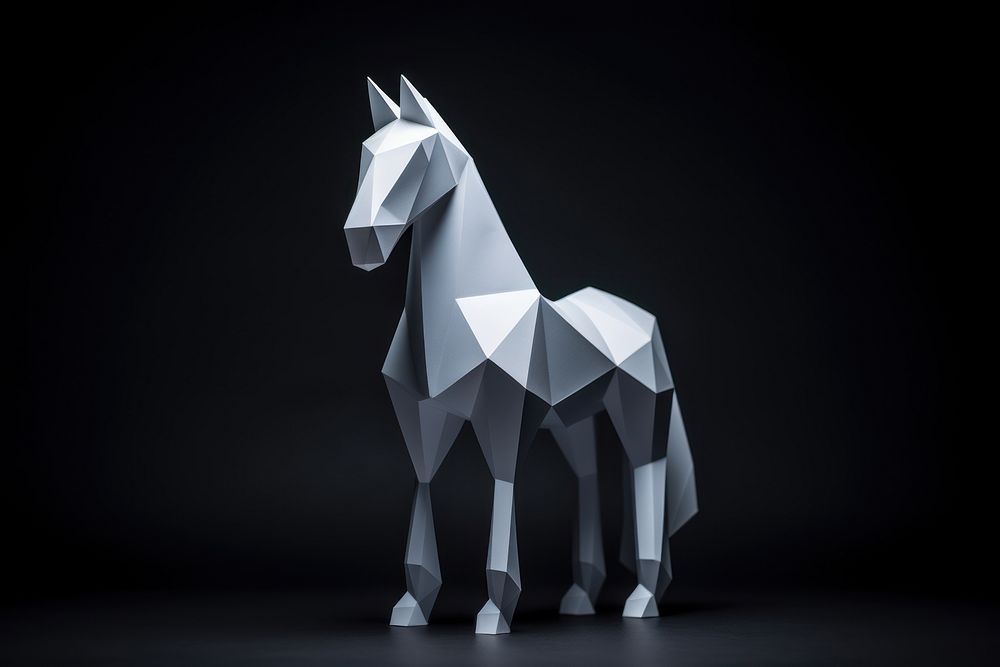 Origami horse animal mammal. AI generated Image by rawpixel.