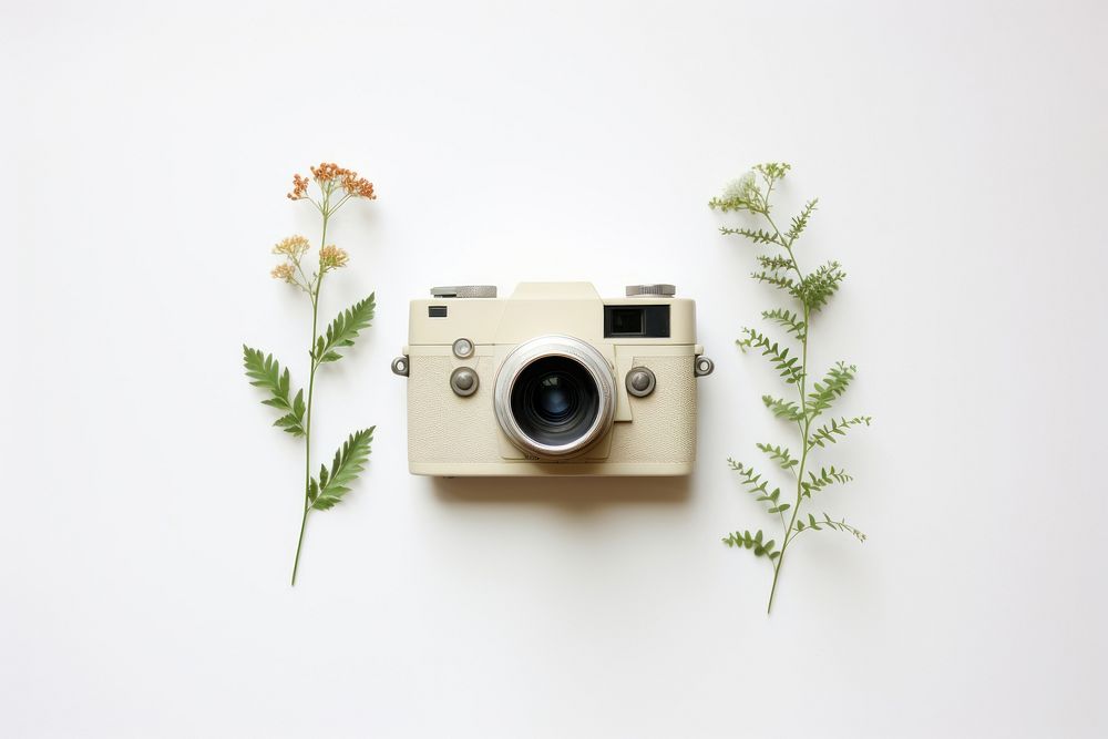 Camera nature flower plant. AI generated Image by rawpixel.