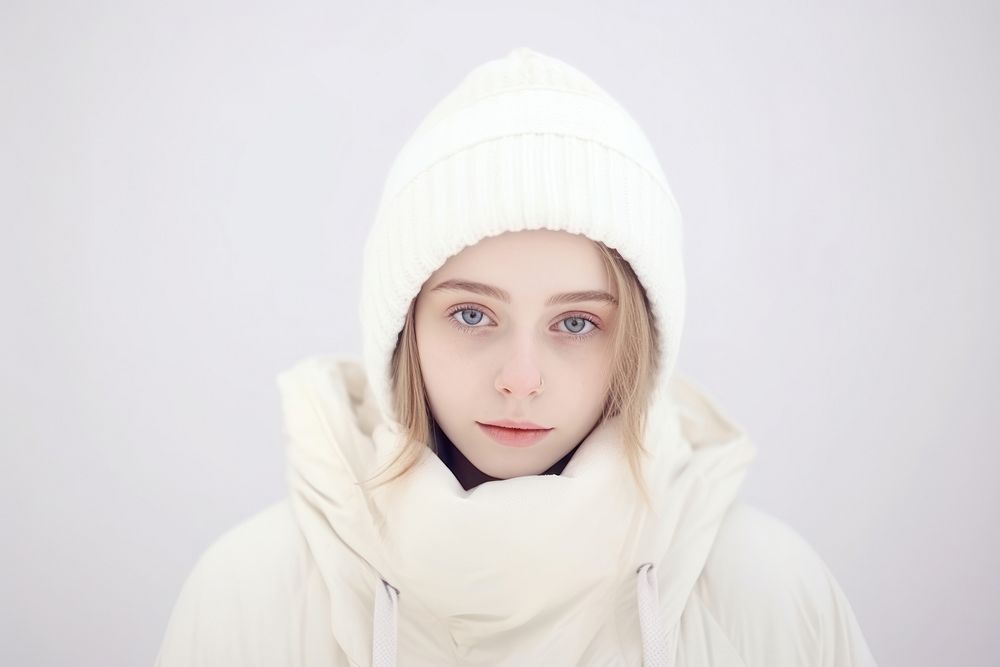 Portrait winter adult white. AI generated Image by rawpixel.