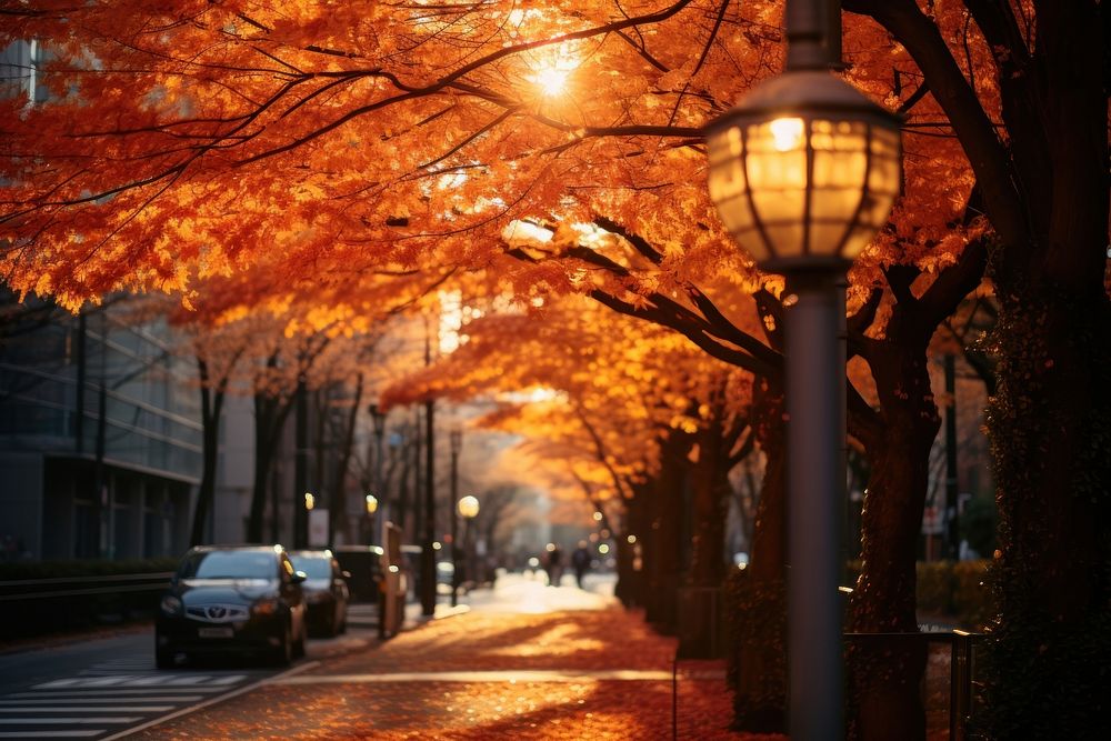 Autumn city nature light. AI generated Image by rawpixel.