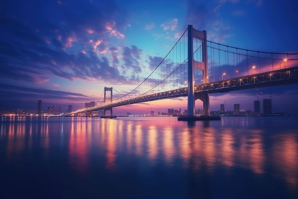 Bridge twilight outdoors landmark. 