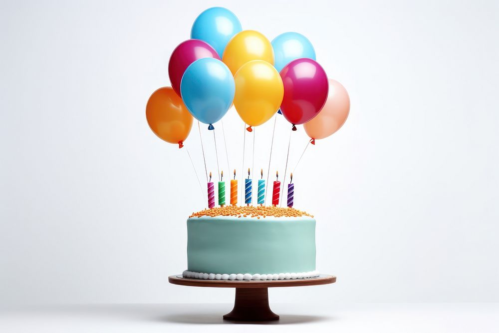 Balloon party cake birthday. AI generated Image by rawpixel.