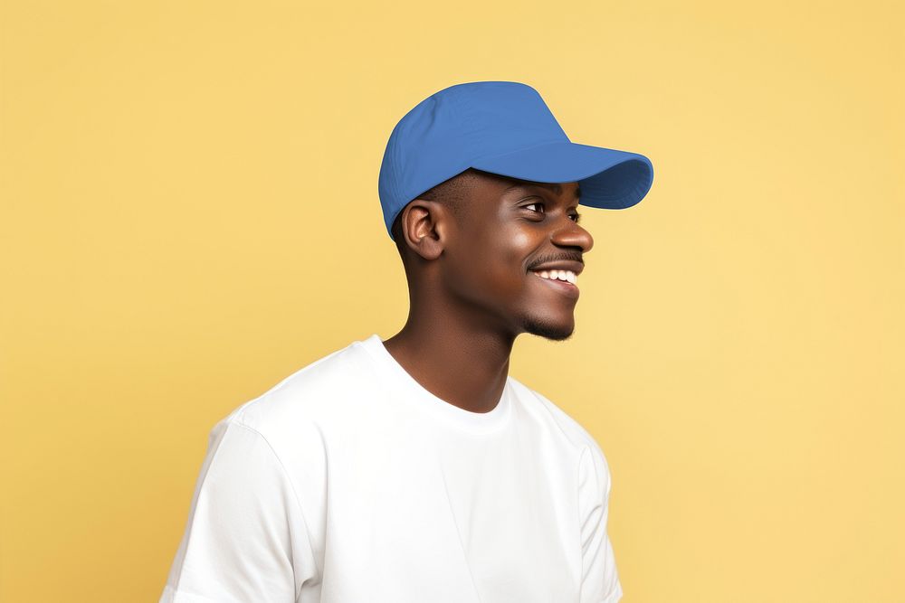 Blue baseball cap, headwear accessory