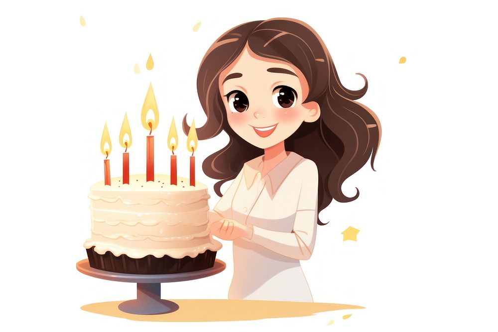 Cake birthday dessert cartoon. AI generated Image by rawpixel.