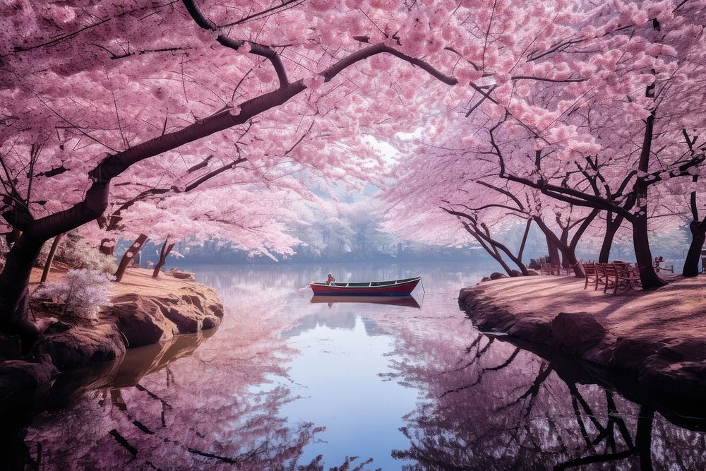 Nature landscape outdoors blossom. AI generated Image by rawpixel.