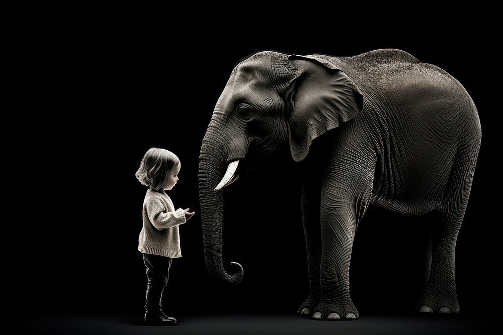 Elephant wildlife portrait animal. AI generated Image by rawpixel.