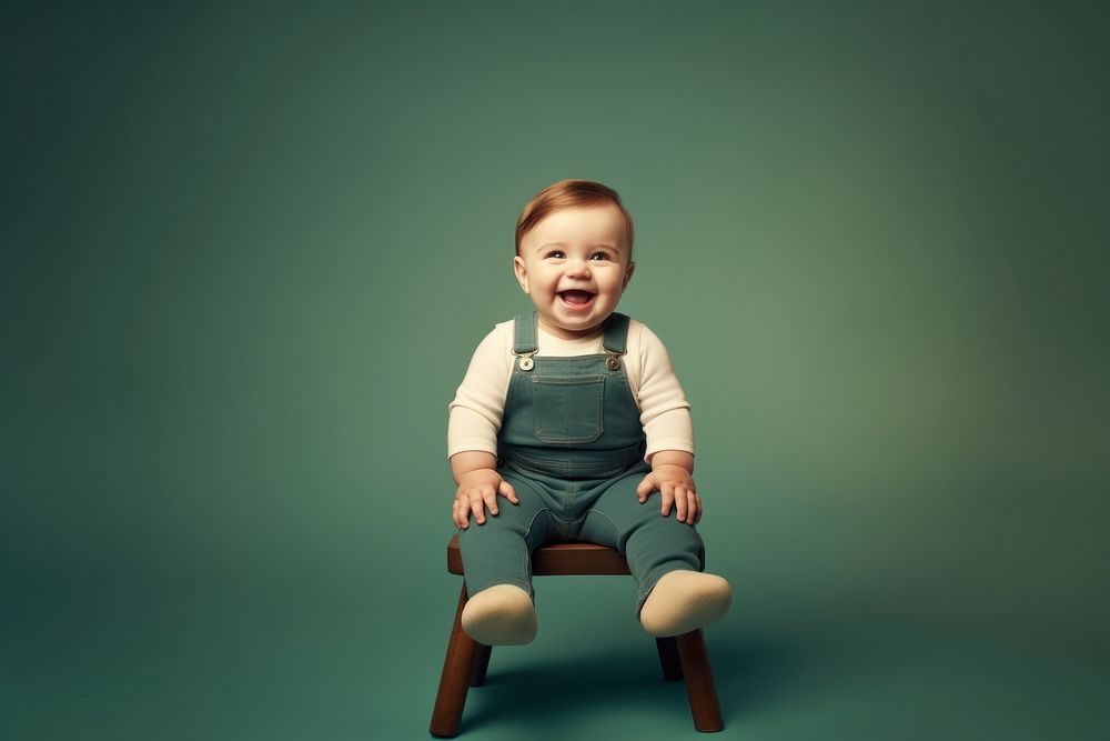 Sitting portrait photo happy. 