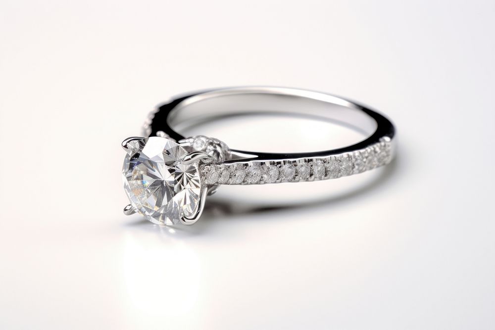 Diamond ring platinum gemstone. 