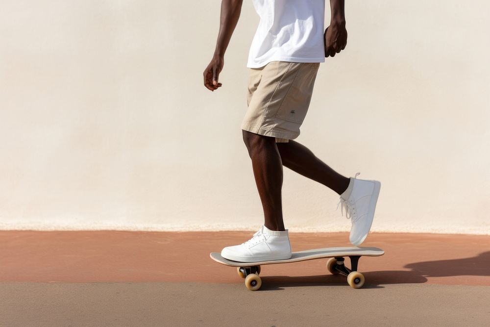 Skateboard footwear outdoors shorts. AI generated Image by rawpixel.