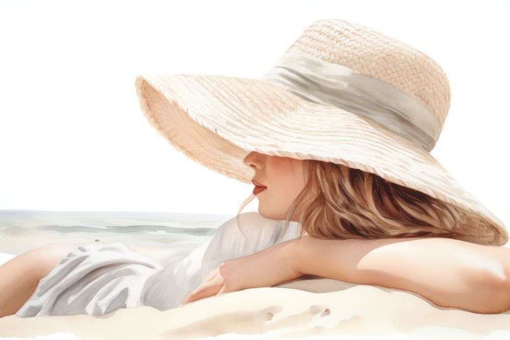 Beach adult hat relaxation. AI generated Image by rawpixel.