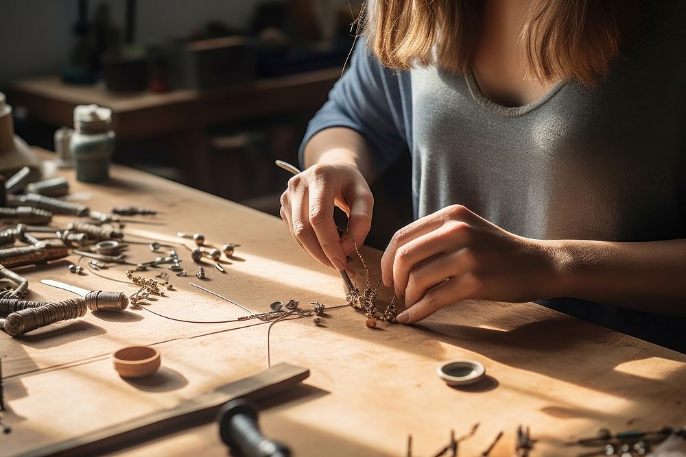 Workbench making hand concentration. AI generated Image by rawpixel.