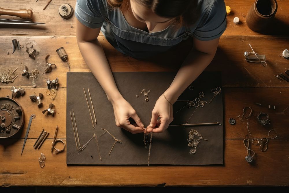 Workbench jewelry making adult. AI generated Image by rawpixel.