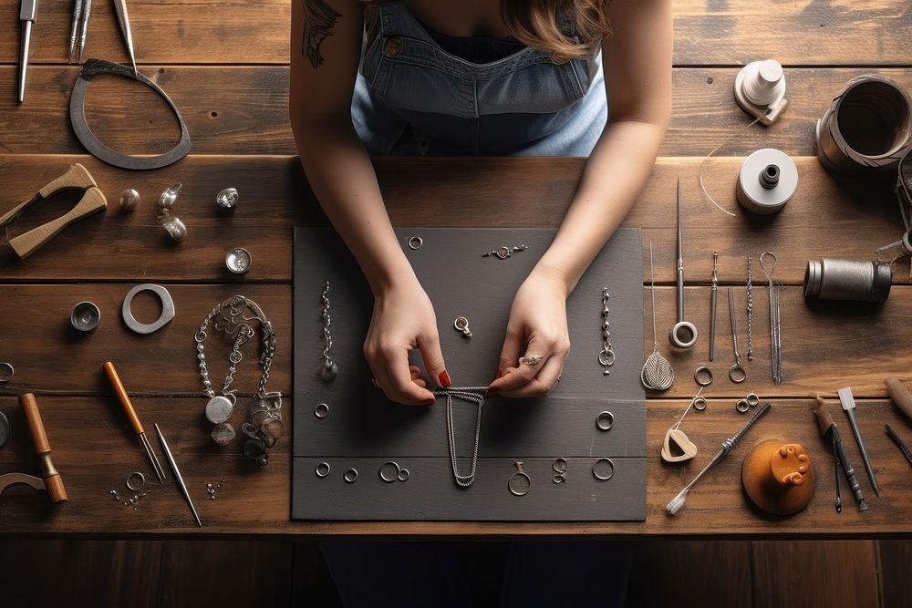 Workbench jewelry making tool. AI generated Image by rawpixel.