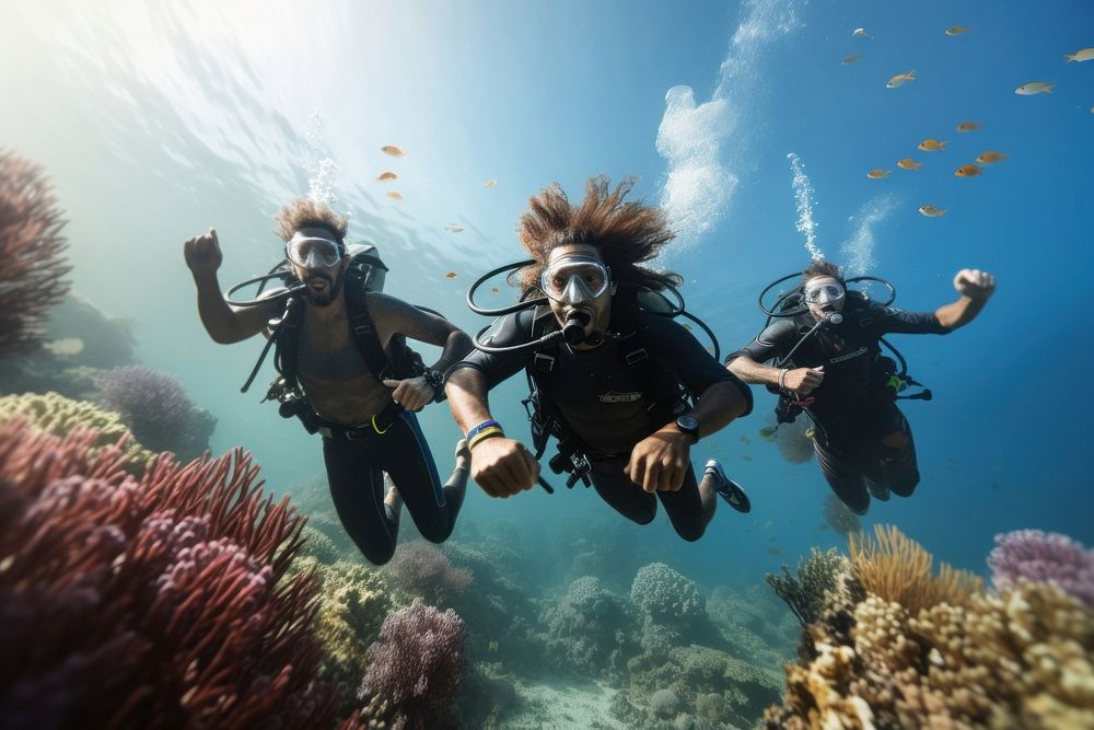 Adult underwater recreation adventure. AI generated Image by rawpixel.