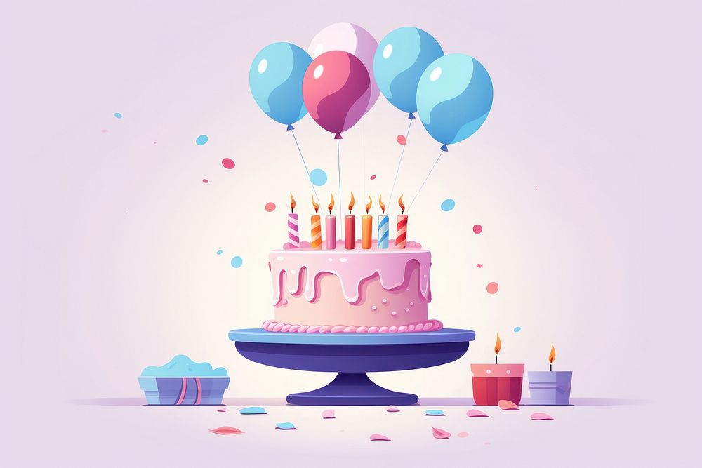 Birthday dessert balloon candle. AI | Free Photo - rawpixel