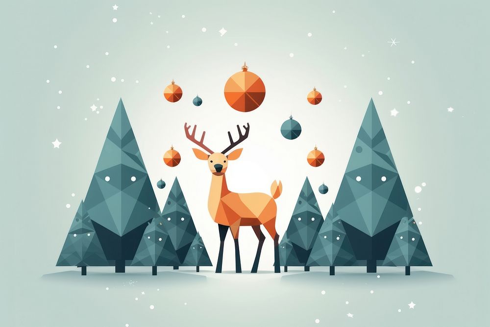 Decoration christmas mammal deer. AI generated Image by rawpixel.